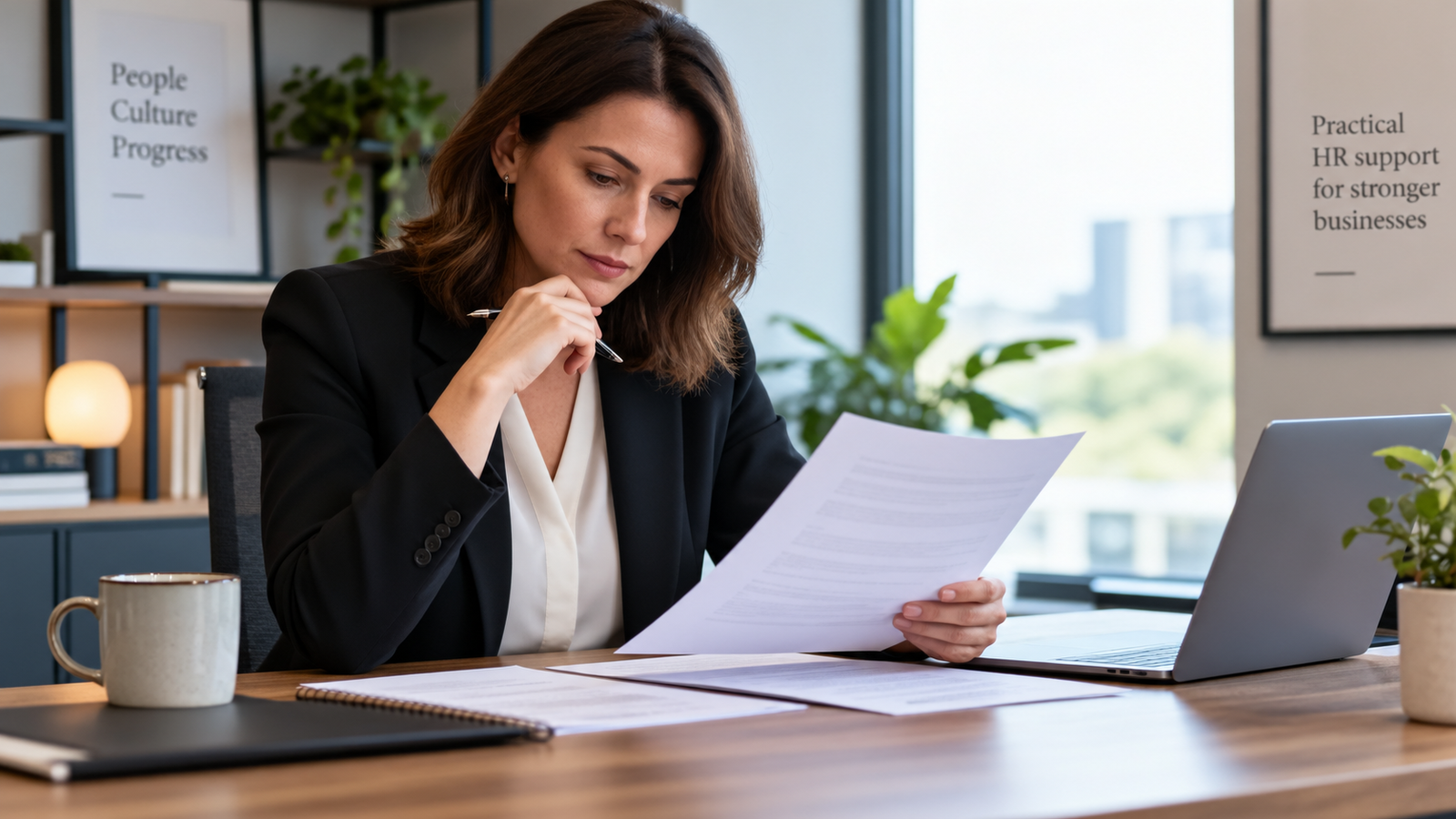 Manager reviewing an employment contract
