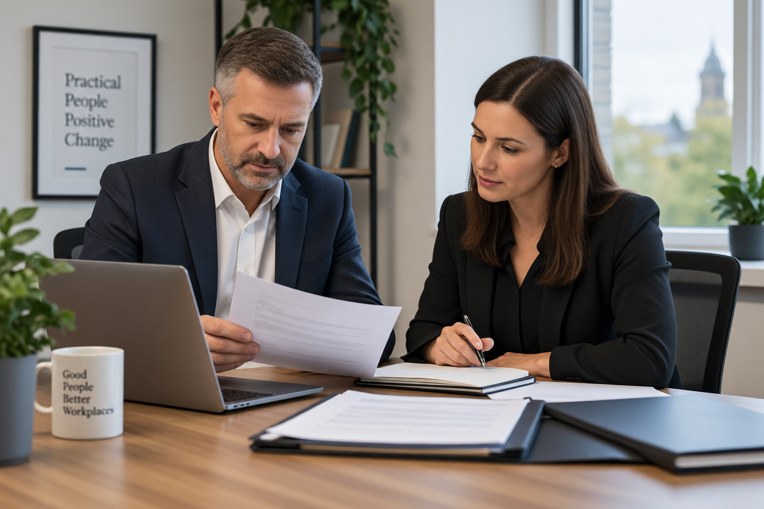 Manager reviewing documents for an Employment Tribunal claim